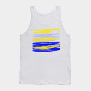 Blue yellow watercolor abstract art Tank Top